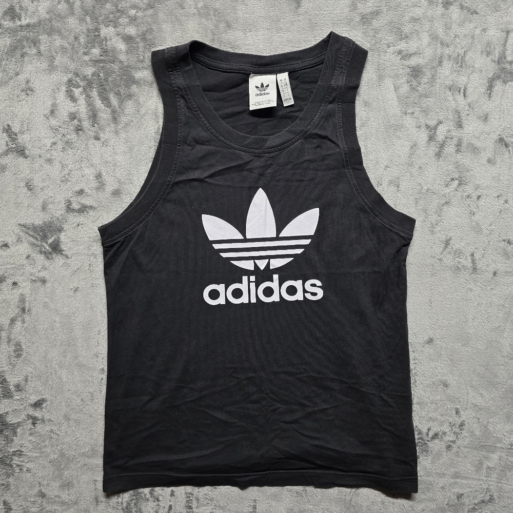 Adidas Originals Trefoil Tank Top Sleeveless Muscle Shirt Size Small Black